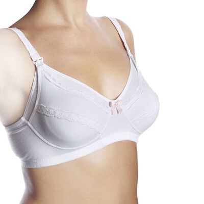 Cotton Stretch Nursing Bra (White)